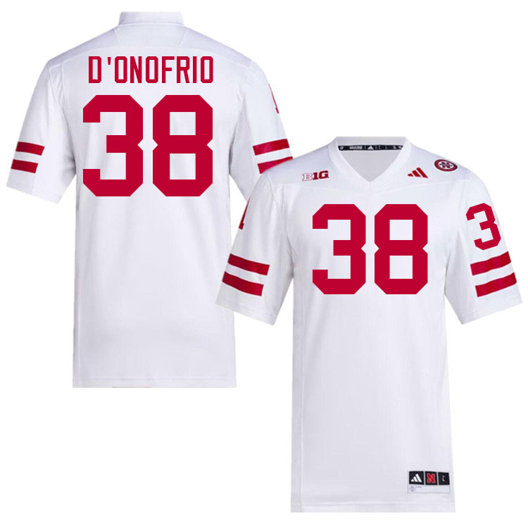 Nebraska Cornhuskers #38 Thomas D'Onofrio College Football Jerseys Stitched-White